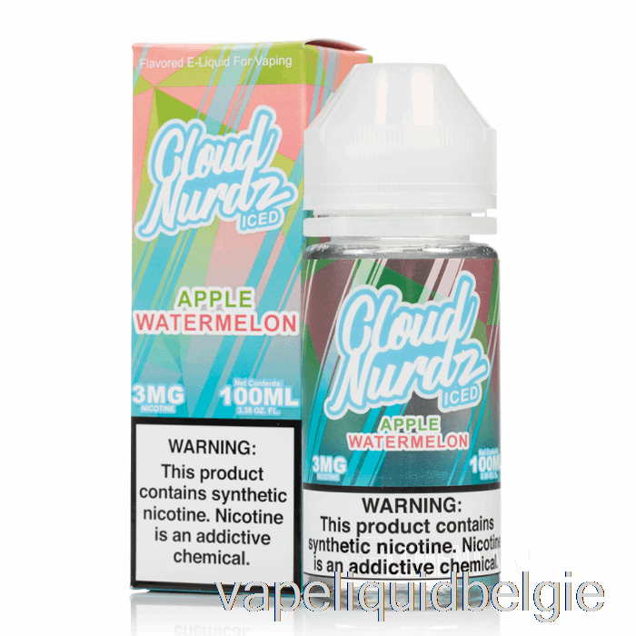 Vape België Ijsappel Watermeloen - Cloud Nurdz - 100ml 0mg